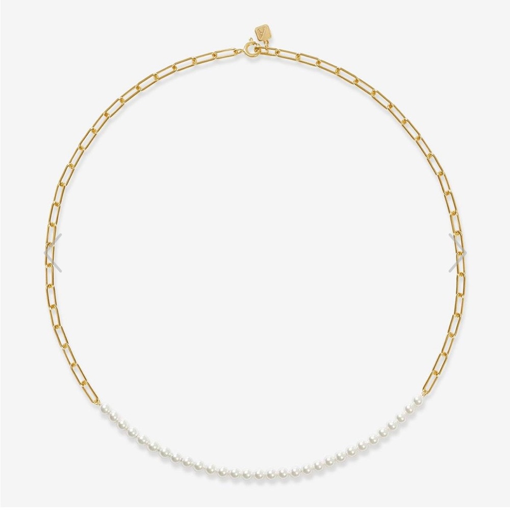 Adornmonde Harper Pearl Necklace, Gold